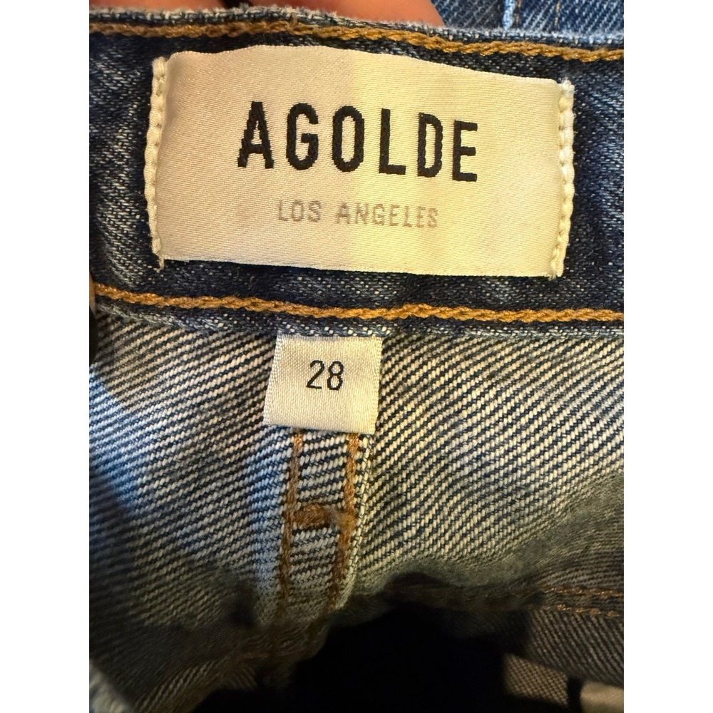 Agolde 90s Crop Jeans Women 28 Blue NWOT Button Fly High Rise Straight Leg Denim - Picture 8 of 10